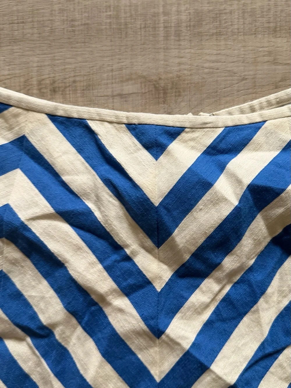 Talbots Blue and White Chevron Skater Skirt